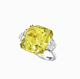 保利香港2016春拍拍品：Scarselli设计艳彩黄钻石配钻石戒指，成交价1298万港元