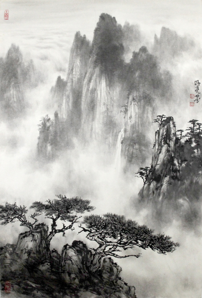 倪明亮山水绘画