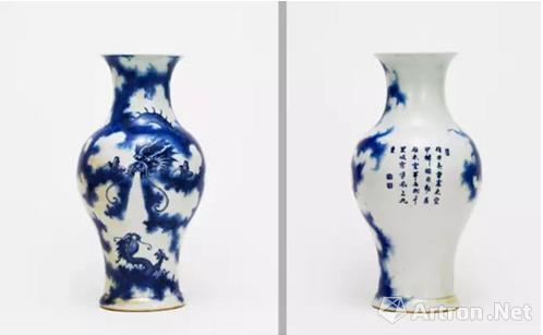 清乾隆 唐英制苍龙教子诗文观音瓶 估价：RMB4，000，000-6，000，000 北京匡时