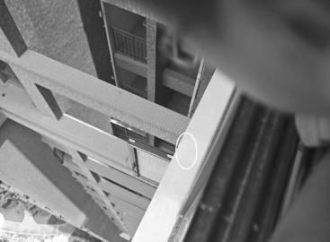 小偷在窗户外露台留下一串脚印，被业主发现后小偷与业主发生冲突。