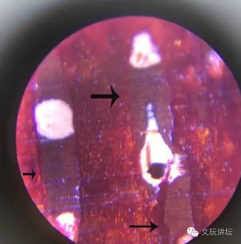 图中箭头所标识的是，填充物，很平整，充实。假金星为白色部分