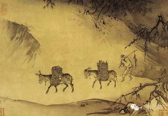 《晓雪山行图》 宋 马远 绢本水墨 纵27.6厘米 横42.9厘米