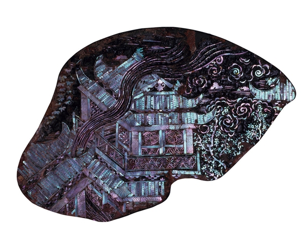 嵌螺钿广寒宫图漆器残片