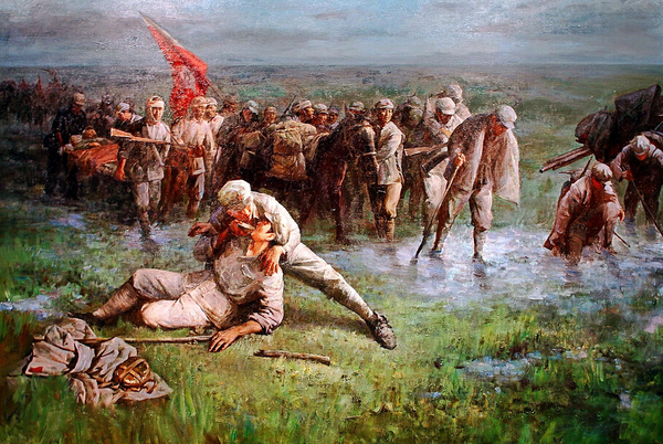 《过草地》 油画 上海大学美院创作组