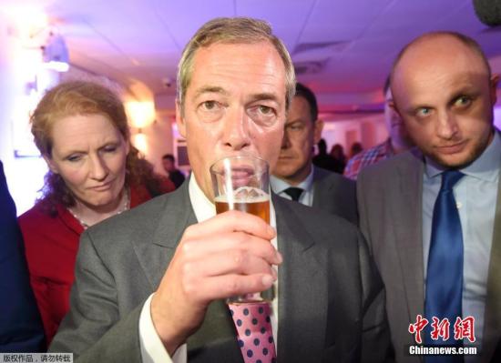 资料图：英国脱欧派重要人物法拉奇。