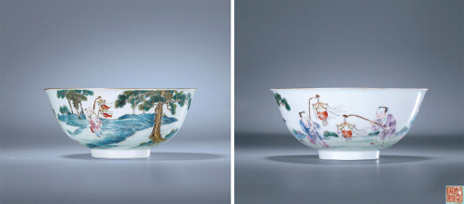 清乾隆 粉彩婴戏图碗