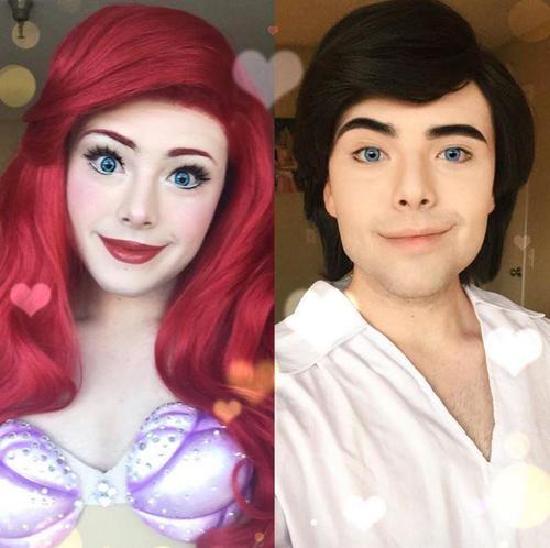 据BuzzFeed报道，美国22岁小伙理查德-沙弗化妆技术高超，擅长Cosplay动画片中的公主形象。造型完成后根本看不出来这是一位22岁的小伙子。图为化妆前后的对比。网友惊呼“比女孩还精致”。