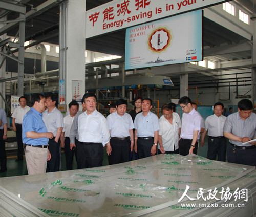 山东乐陵市政协视察节能减排工作