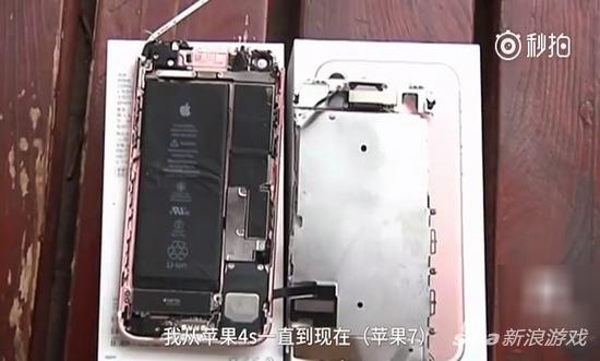 视频中并未见到燃烧的痕迹，电池也完好