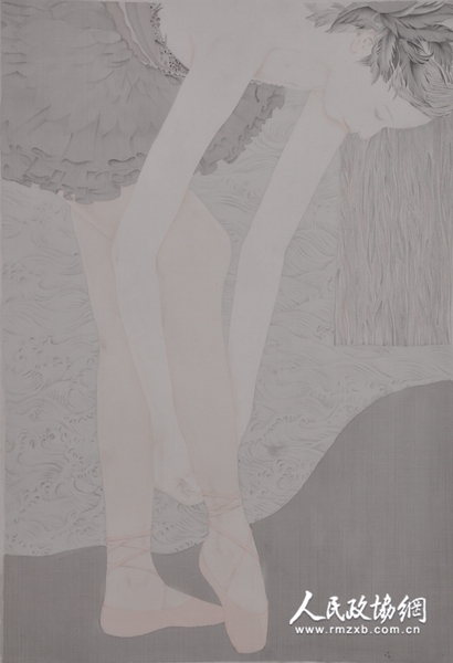 李莹莹 舞语系列二100cmx70cm 绢本设色