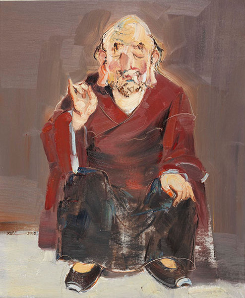 《貌色·罗汉》，80X90cm，2012年