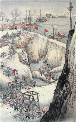 钱松嵒《筑坝》，在中国嘉德96秋拍会上以9.68万元成交