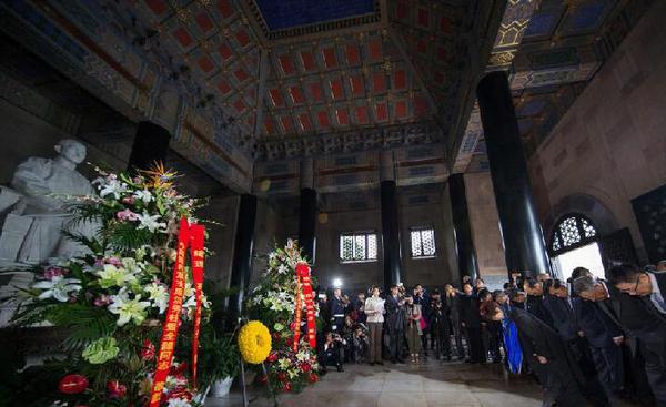 10月31日上午，中国国民党主席洪秀柱率领中国国民党大陆访问团，拜谒了南京中山陵。中新社记者 泱波 摄