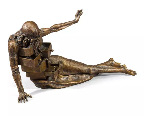 人型抽屉雕塑&nbsp;青铜&nbsp; 巴萨罗那Fonderia Mibrosa铸造厂&nbsp; 长度：59厘米（23 1/4 in.）