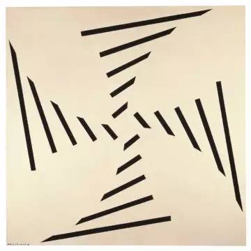 《有形 61号（Concrete 61）》，朱迪思?罗安德（Judith Lauand），木材上合成聚合漆，1957年