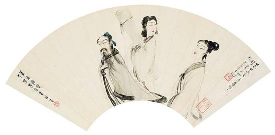 傅抱石扇面《东山逸致》，成交价：264.5万元，图片来源：中国嘉德