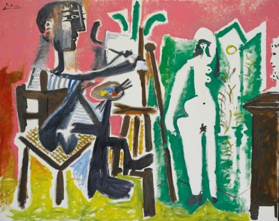 毕加索，《画家和他的模特》
