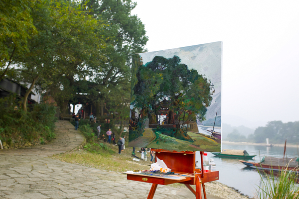 古堰画乡处处可以见到真实的自然和描绘的自然