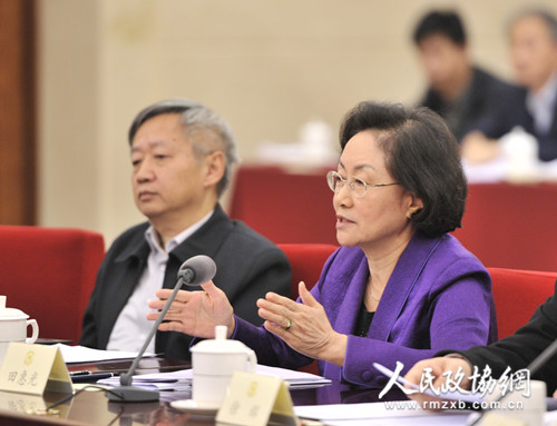 田惠光委员（右）在会上发言
