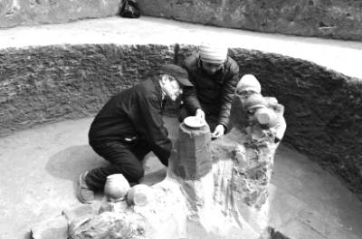 北京通州考古人员工作现场 北京通州考古人员工作现场