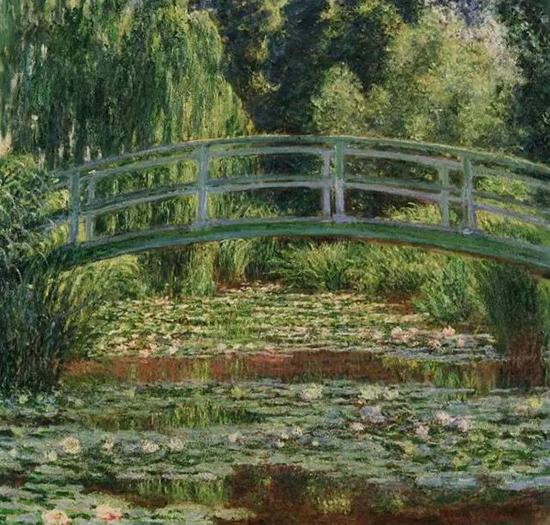 莫奈，《睡莲和日本桥》，1899，普林斯顿大学艺术博物馆