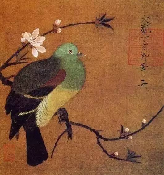 传宋徽宗赵佶所作的《桃鸠图》