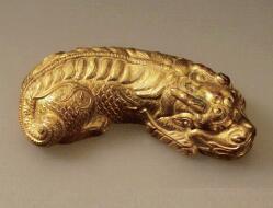 铜鎏金瑞兽纸镇（拙隐斋旧藏）