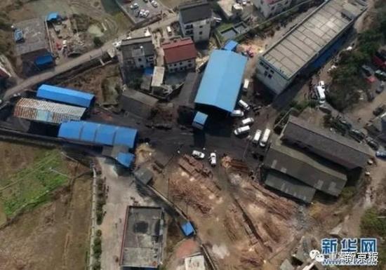 2月14日矿难事故现场 图片来源:新华网