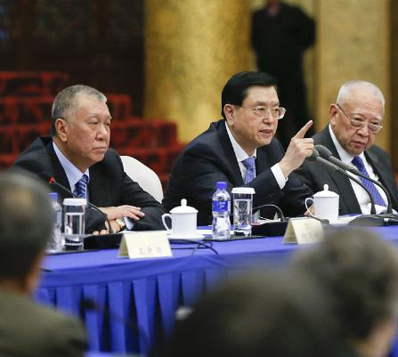 张德江见全国政协港澳委员：有人阴谋乱港 不能“窝里斗”