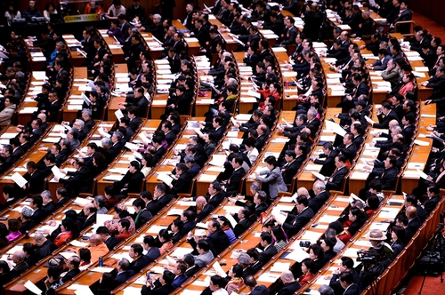 3月3日全国政协十二届五次会议在北京人民大会堂开幕。图为开幕会现场。人民政协网记者 田福良 摄