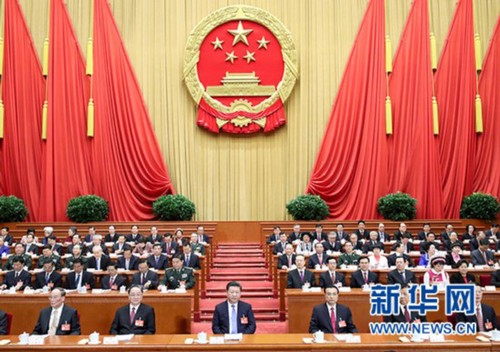 3月5日，第十二届全国人民代表大会第五次会议在北京人民大会堂开幕。党和国家领导人习近平、李克强、俞正声、刘云山、王岐山、张高丽等出席会议。新华社记者 兰红光 摄