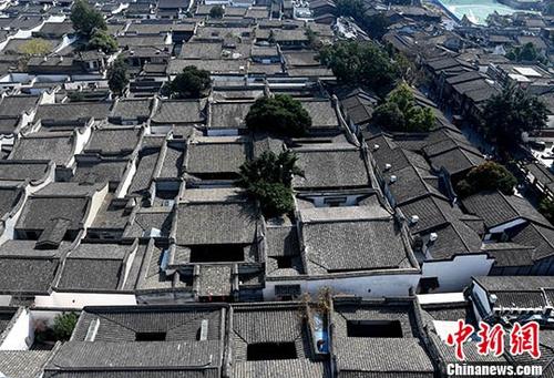 2月17日，鸟瞰国家5A级旅游景区福州三坊七巷。 <a target='_blank' href='http://www.chinanews.com/'>中新社</a>记者 张斌 摄