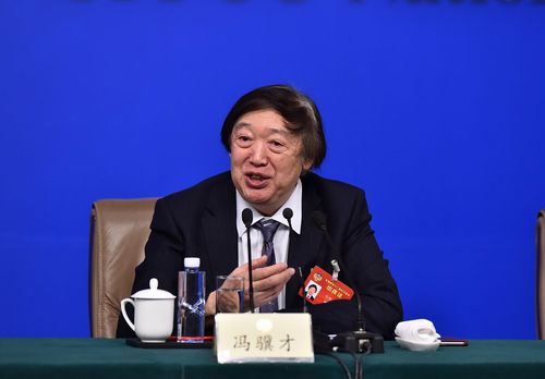 图为冯骥才回答记者提问