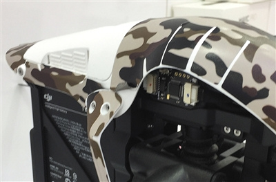 机壳内加装电子?？?红圈处)定位，可让无人机飞入禁飞区。