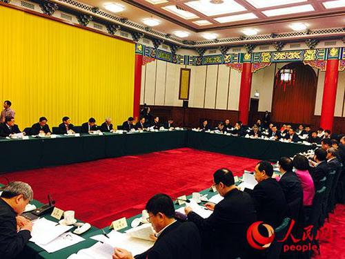 3月8日下午，全国政协十二届五次会议举行提案办理协商会。（人民网赵艳红摄）