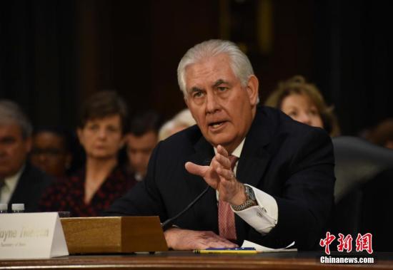 当地时间1月11日，美国候任国务卿雷克斯·蒂勒森出席美国会参议院外交关系委员会举行的提名听证会。<a target='_blank' href='http://www.chinanews.com/'>中新社</a>记者 刁海洋 摄