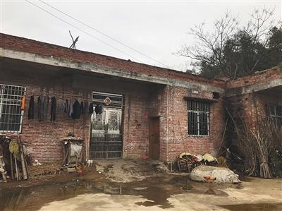 明家人现在居住的新砖房，建于2013年。 新京报记者 付珊 摄