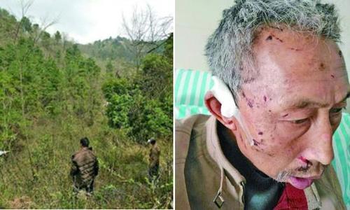 贵州一老汉深山遭野猪袭击 血战8小时终将其砍死