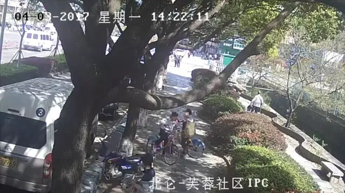 3个熊孩子破坏公共自行车 家长:要钱没有 抓走吧