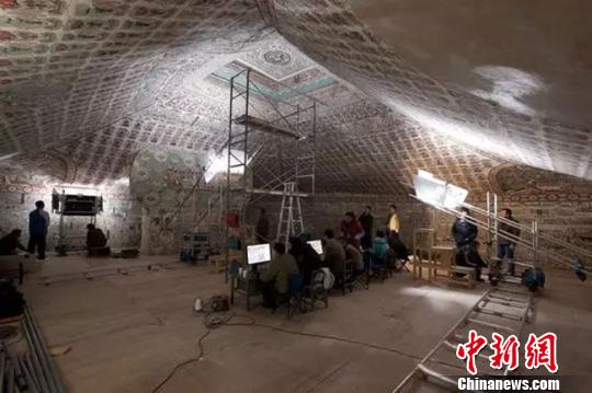 图为“数字敦煌”项目采集莫高窟61窟。敦煌研究院供图 摄