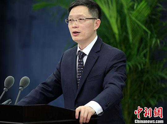 资料图：国务院台湾事务办公室举行例行发布会，国台办发言人安峰山主持例行新闻发布会。中新社记者 张勤 摄