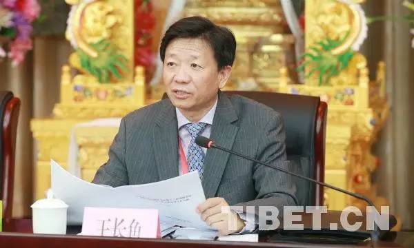△ 图为中国藏语系高级佛学院党组书记、常务副院长王长鱼向委员会汇报工作情况 摄影：杨月云