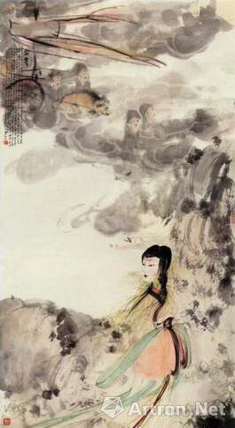   傅抱石的《山鬼》亮相拍场。