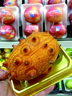 小图：来自新西兰的“火参果”浑身长满“犄角”。