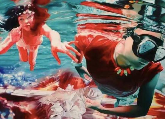 熊莉钧，《恍惚一夏》，布面油画，160 × 200 cm，2014