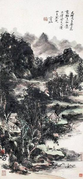 　　《湖山泊舟图》