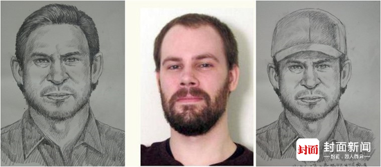 林宇辉绘制的章莹颖案嫌犯复原头像，与嫌犯模样基本一致。