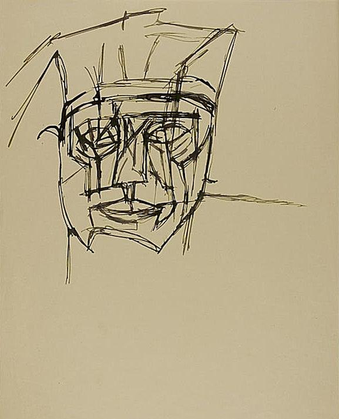 贾科梅蒂 Alberto Giacometti - 埃及头像手稿