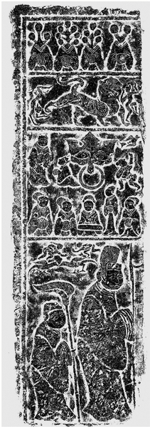 济宁城南张墓门扉画像