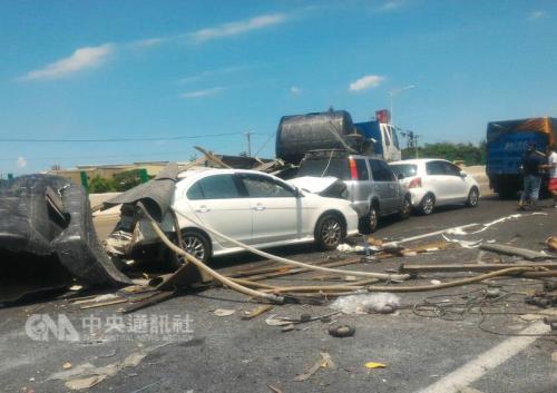 事故现场。图片来源：台湾“中央社”。